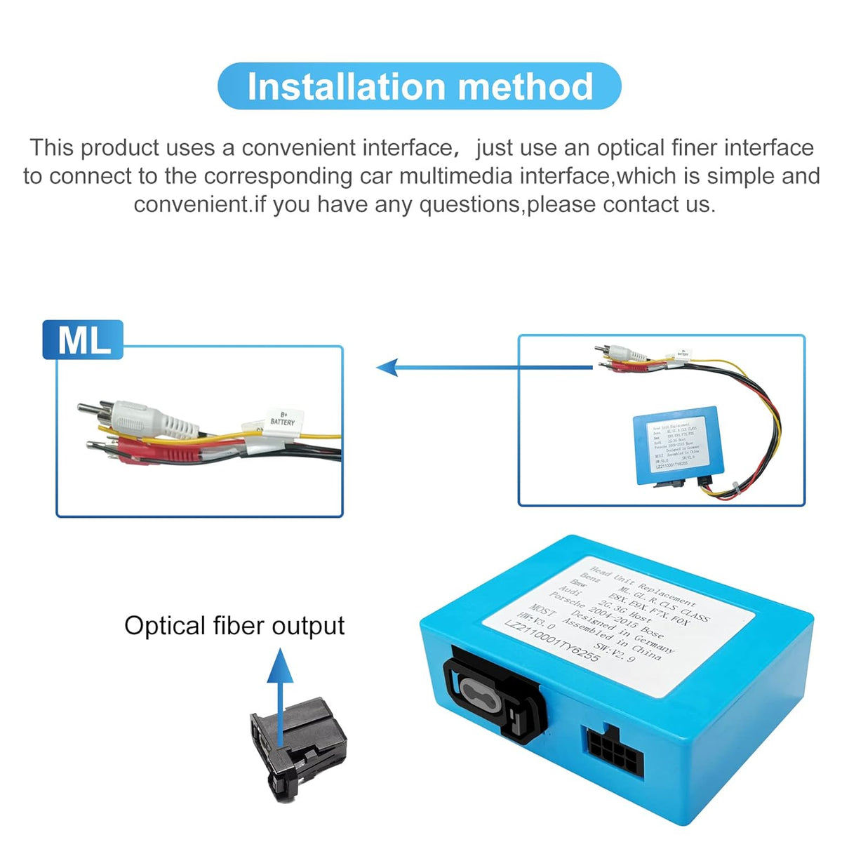 Optical Fiber Decoder Box for Car Stereo Radio D454034