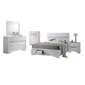 White Wood 5 Piece Bedroom Set with Full Size Platform Bed N366