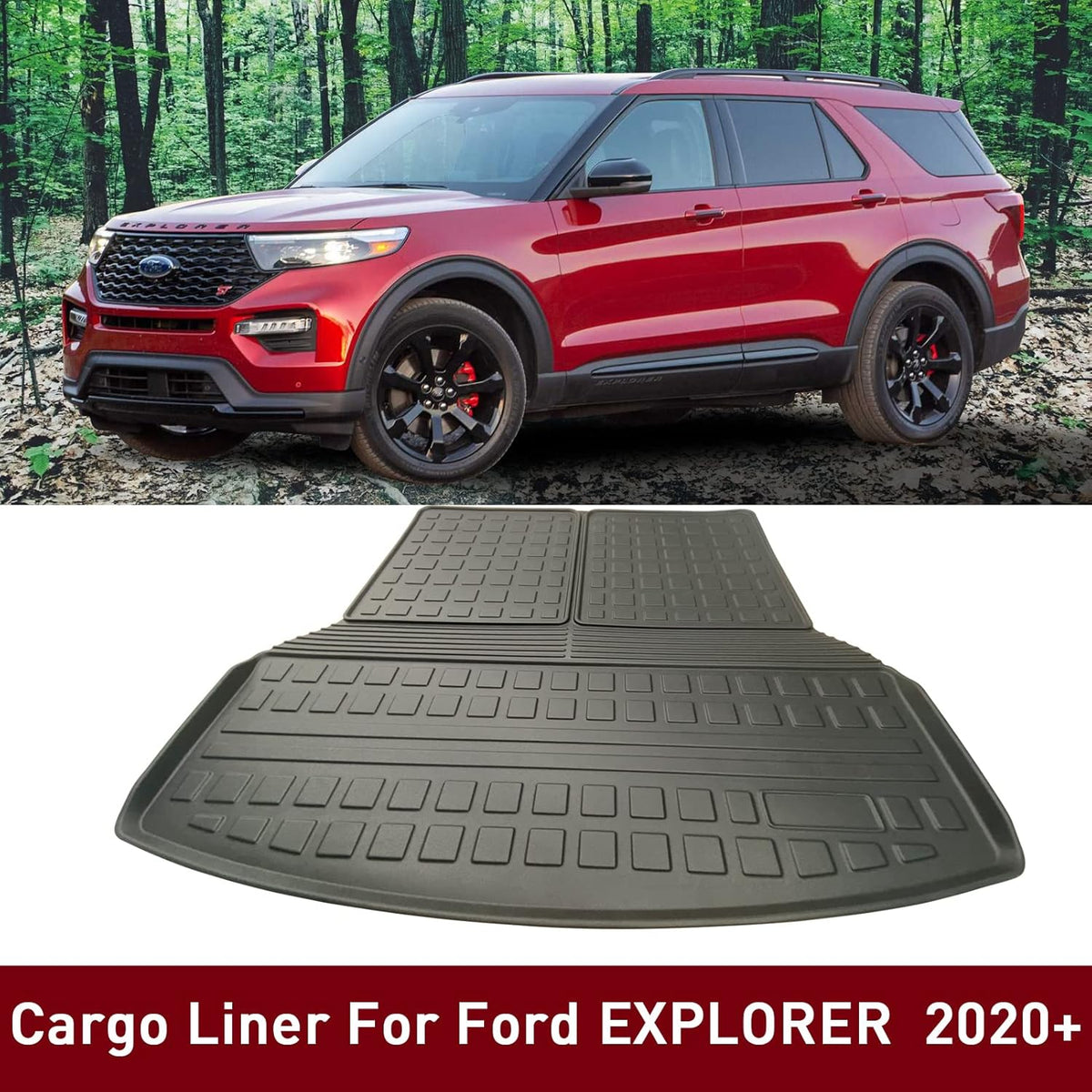 Black TPV Rear Trunk Cargo Mat, Pack of 2 T434