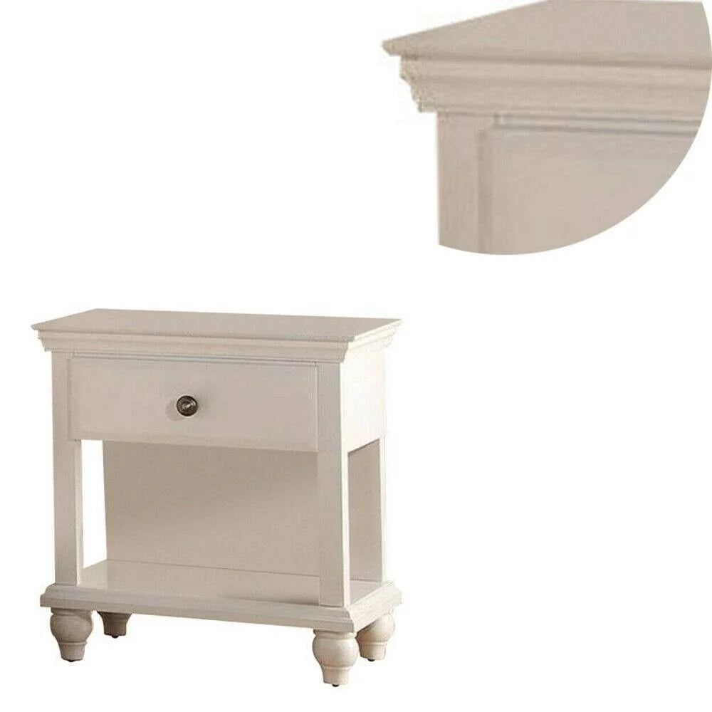 White 6pc Full Size Bedroom Set with Dresser Mirror Nightstands Chest H926