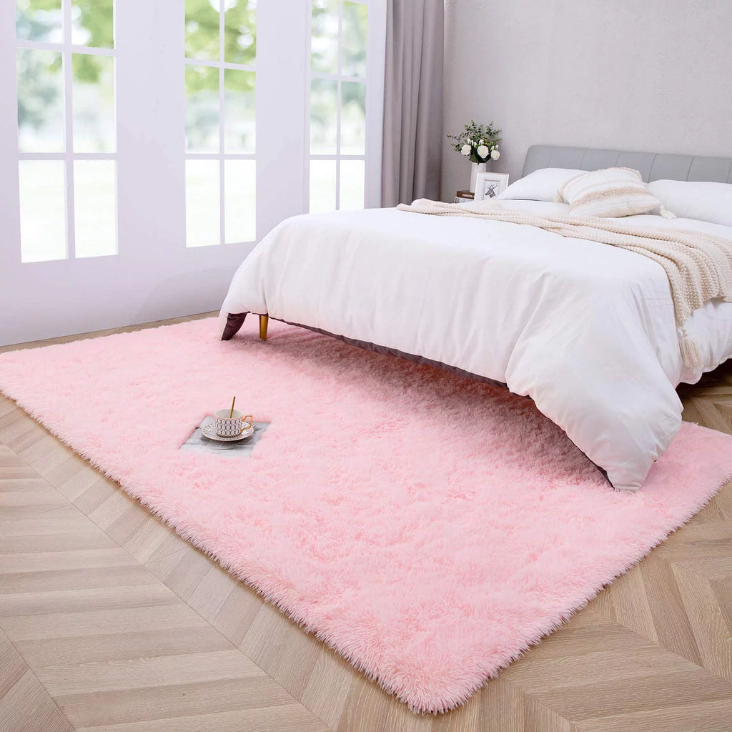 Pink Fluffy Rug 5.3'x7.5' U7813