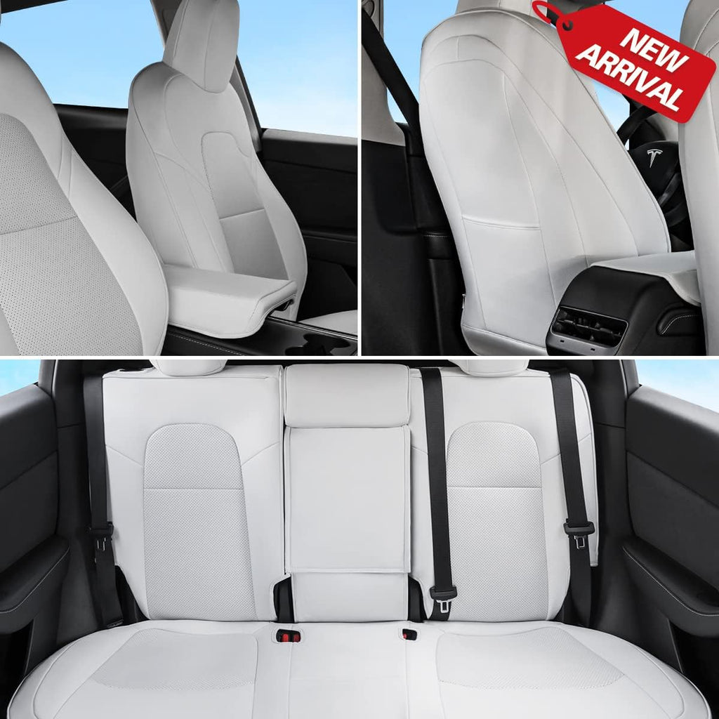 Red White Black and White Full Set Car Leather Seat Covers S158829