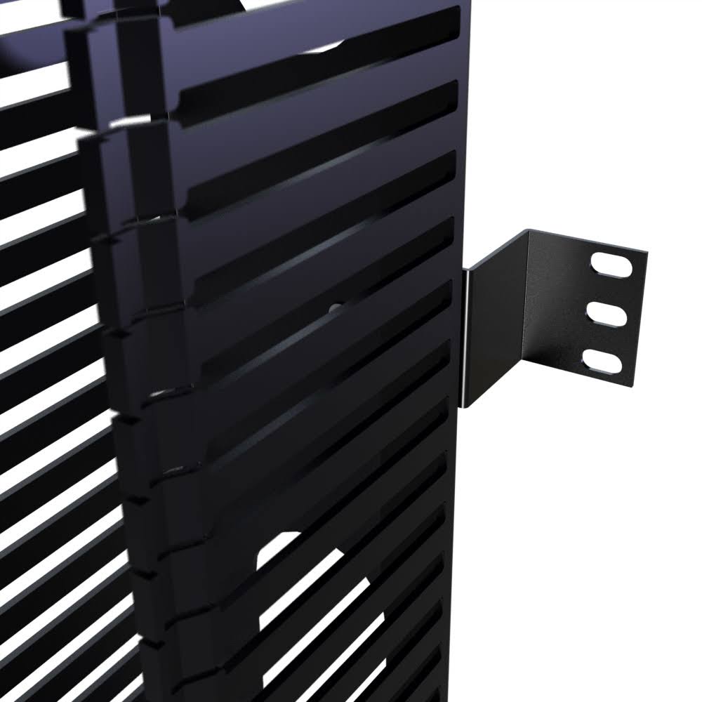 Black PVC Vertical Cable Management Panel O117