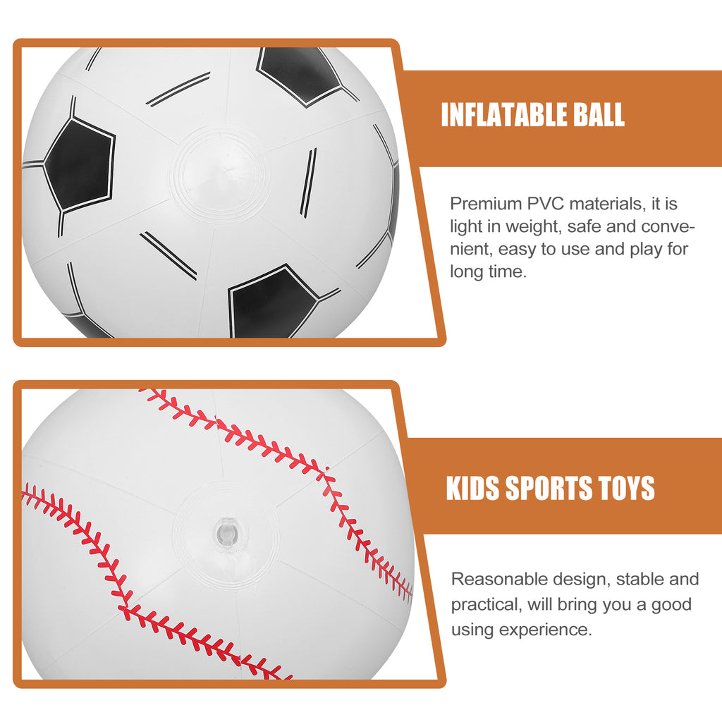 Inflatable Ball 4pcs Beach Ball Soccer Basketball Baseball F744