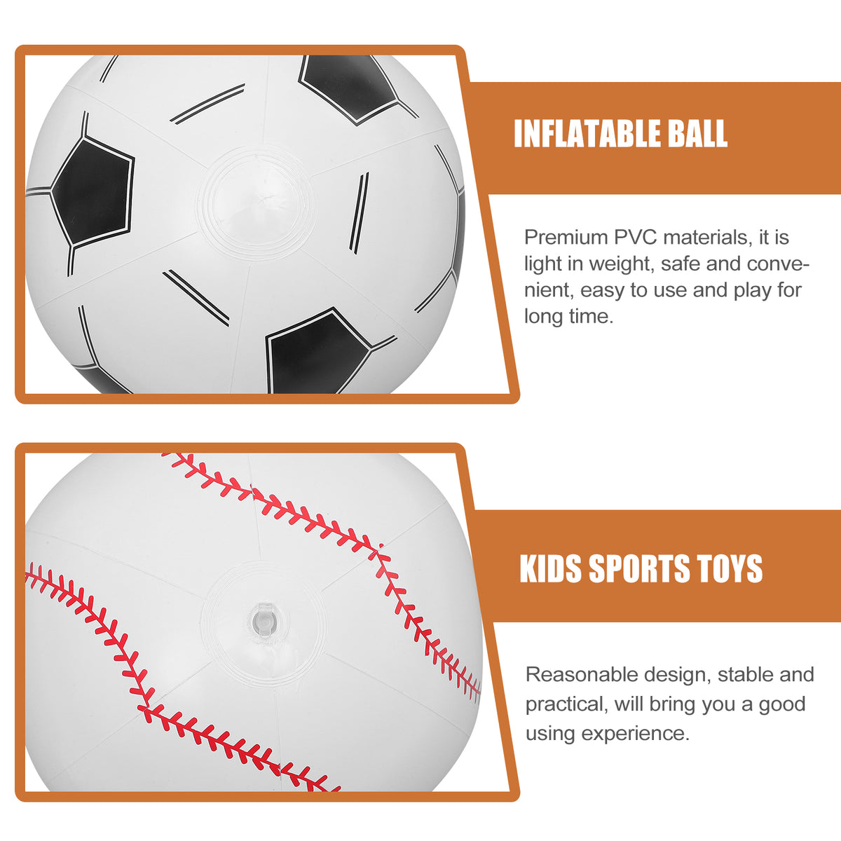 Inflatable Ball 4pcs Beach Ball Soccer Basketball Baseball F744