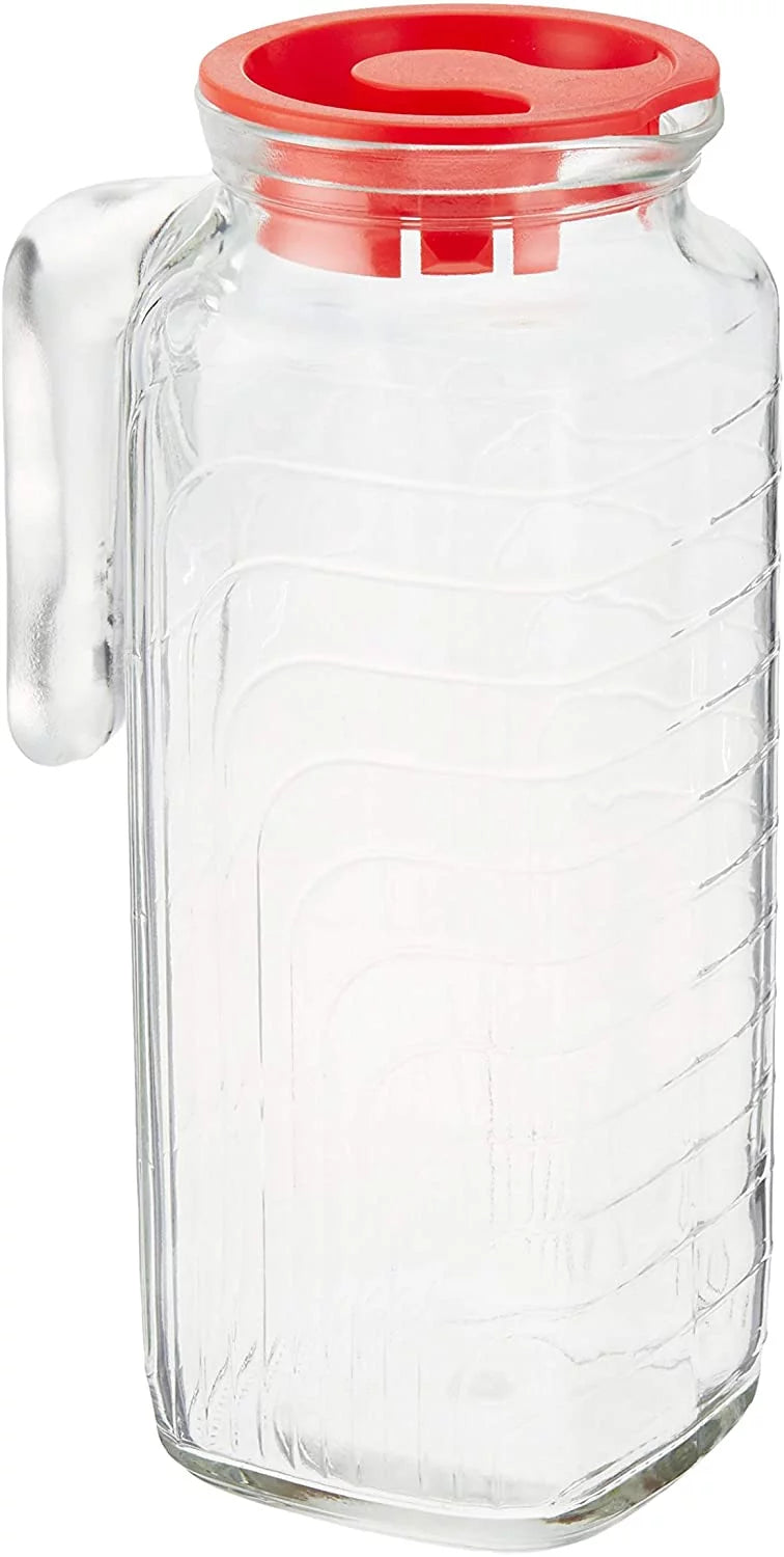 Glass Jug with Red Lid, 41-Ounce X1018