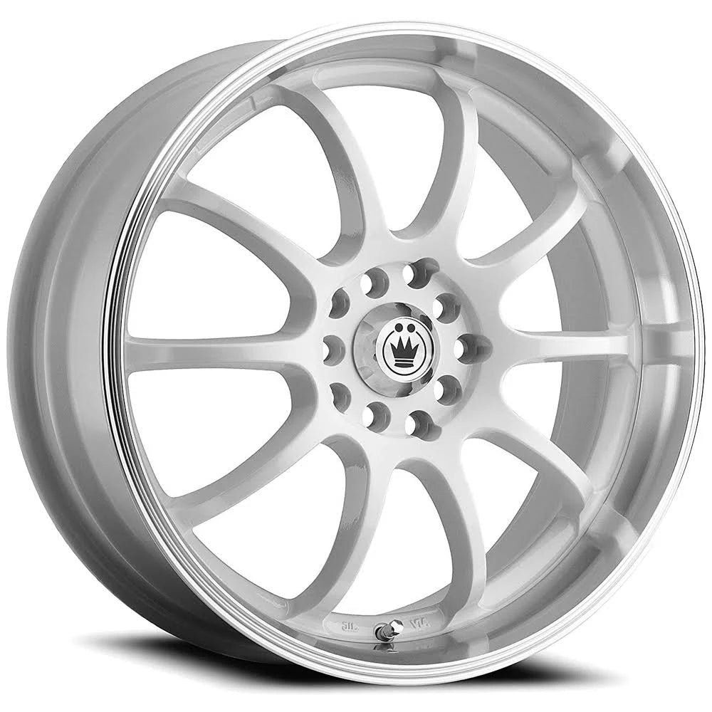 White Wheel with Machined Lip 17x7 4X100Mm C3498