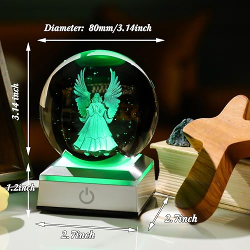 Engraved 3D Crystal Ball Jesus Crucifix Cross Figurine with LED Light Base L80451