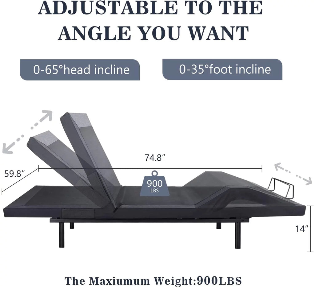 Queen Size Adjustable Bed Base Frame with Wireless Remote B3559