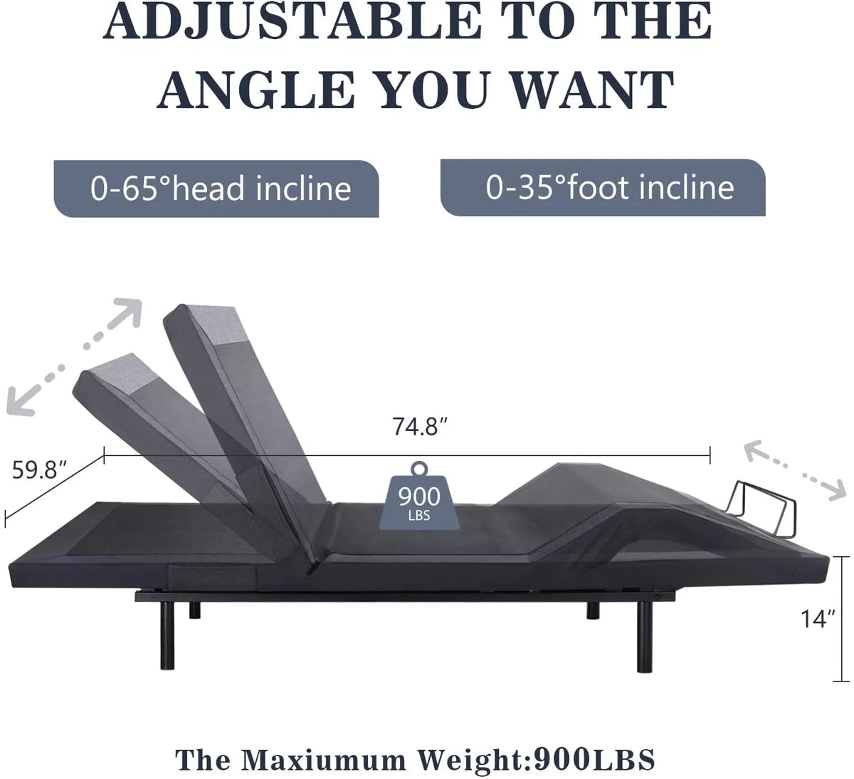 Queen Size Adjustable Bed Base Frame with Wireless Remote B3559