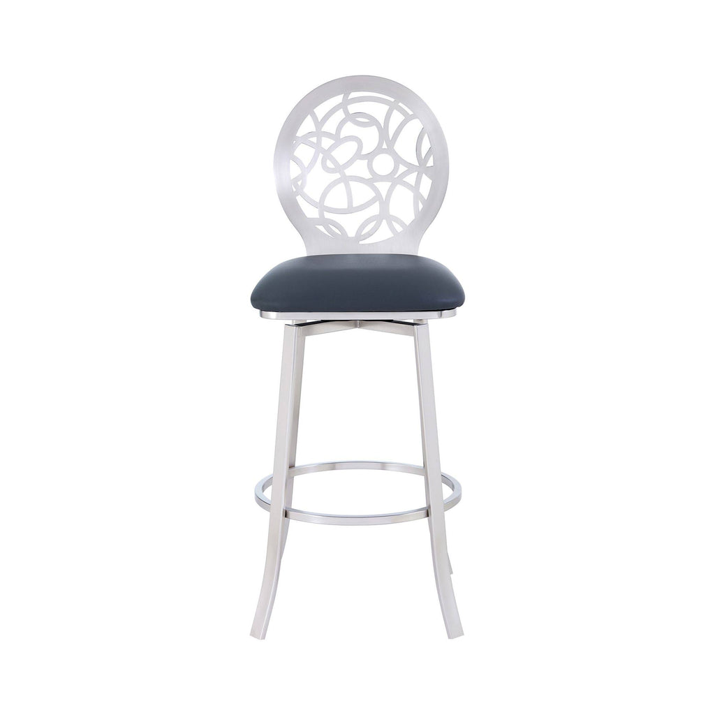 Grey Faux Leather Bar Height Barstool K971