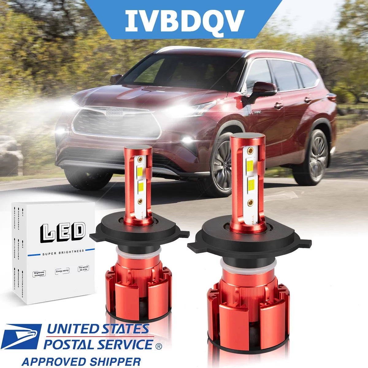 LED Headlights H4/9003 6000K White Pack of 2 O43246