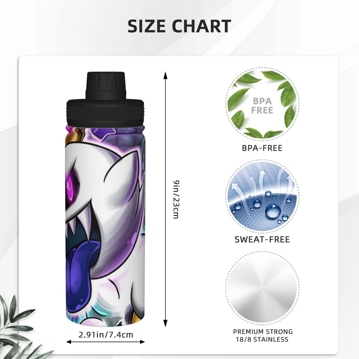 18OZ Insulated Stainless Steel Water Bottle W839
