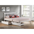 White Full Bed with Storage Drawers E88609