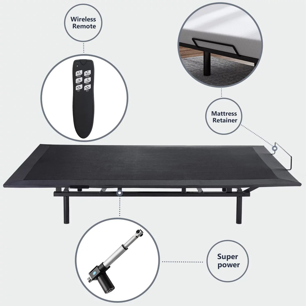 Queen Size Adjustable Bed Base Frame with Wireless Remote B3559