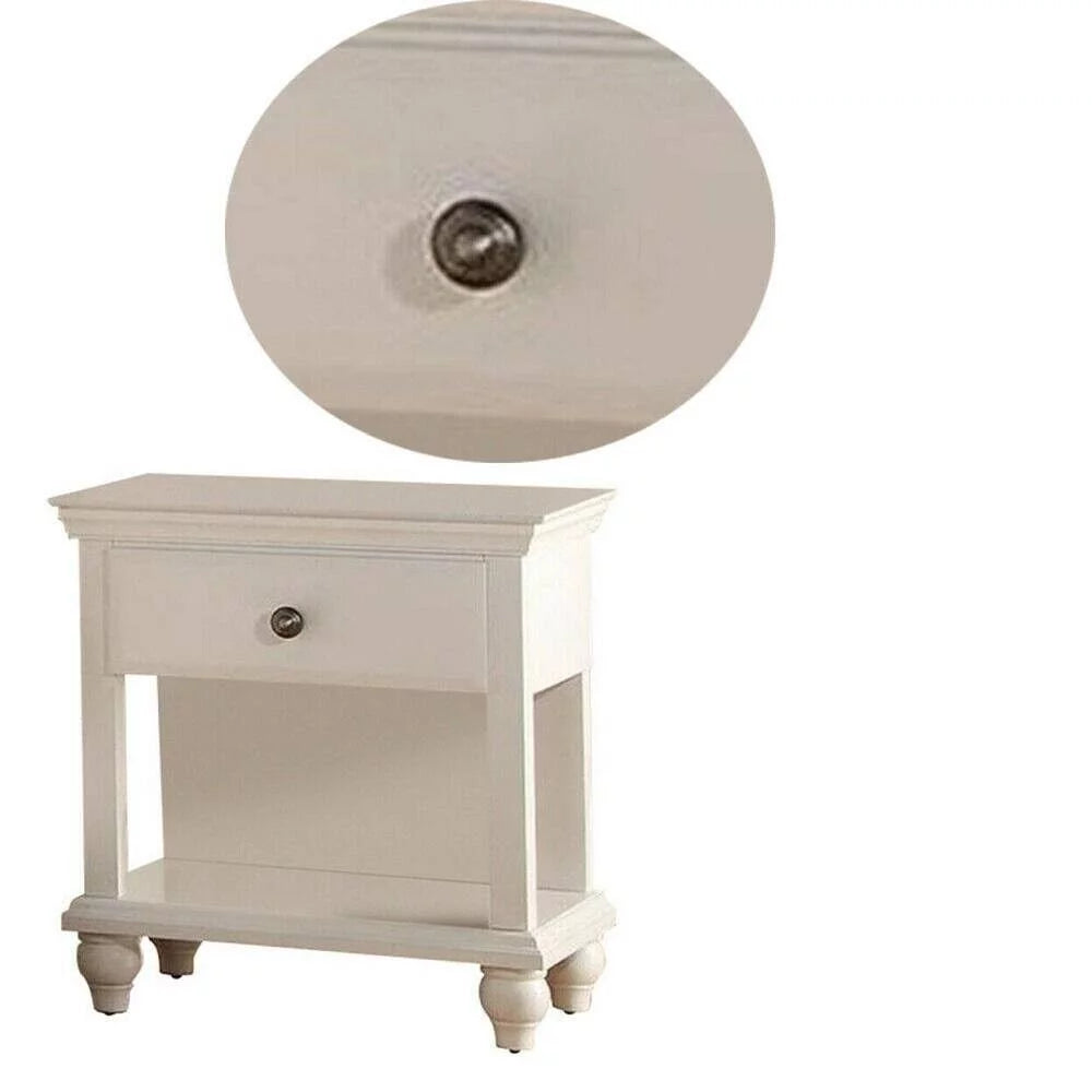 White 6pc Full Size Bedroom Set with Dresser Mirror Nightstands Chest H926