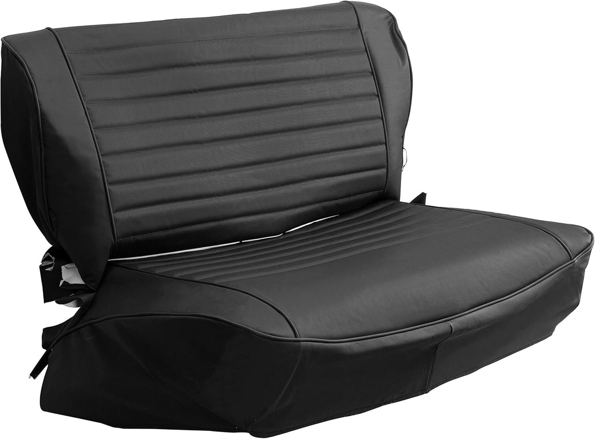 Black Faux Leather Seat Covers for Front High-Back Bucket Seats & Rear Bench Seat K531952