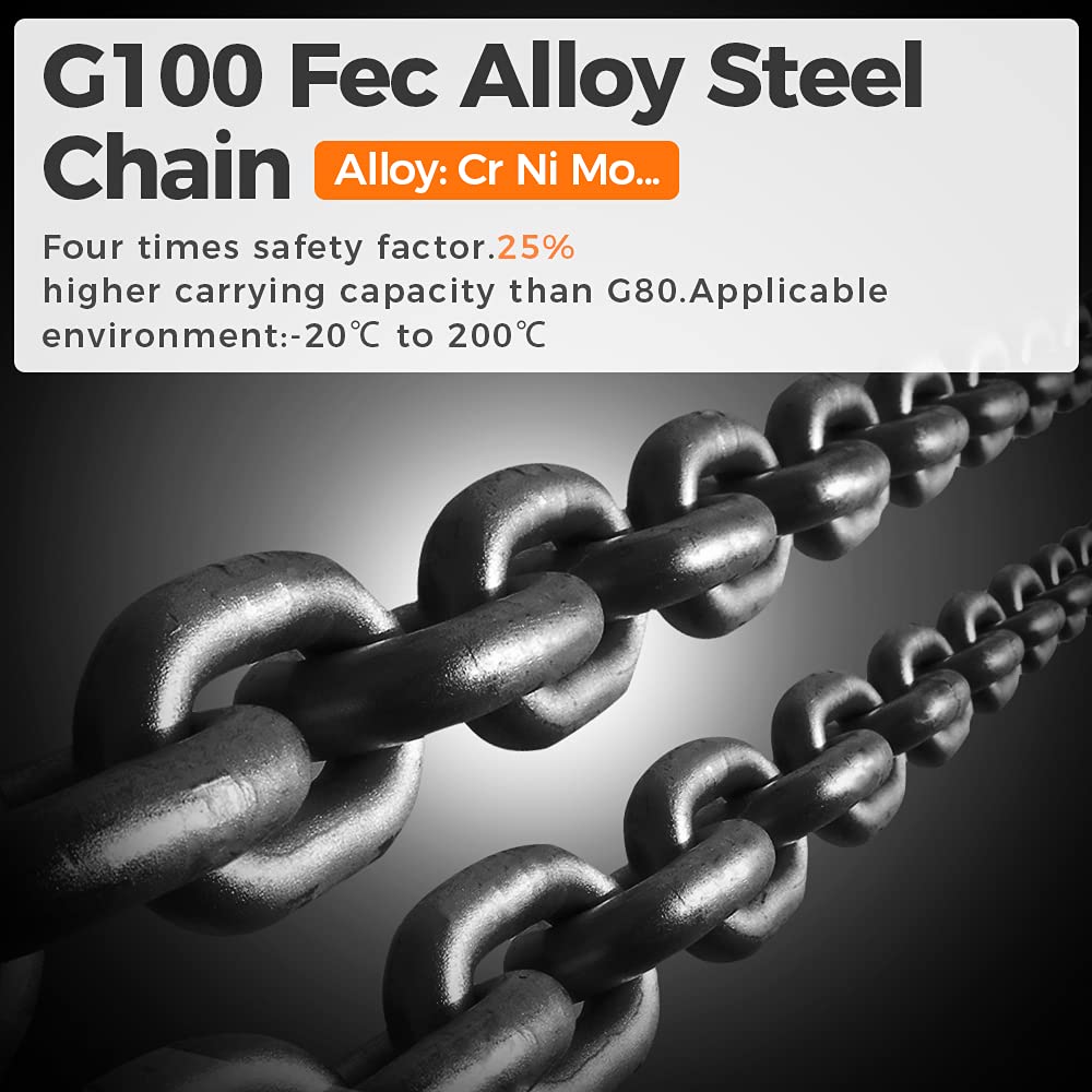 2200lbs Electric Hoist with Double Chain Hook F4542