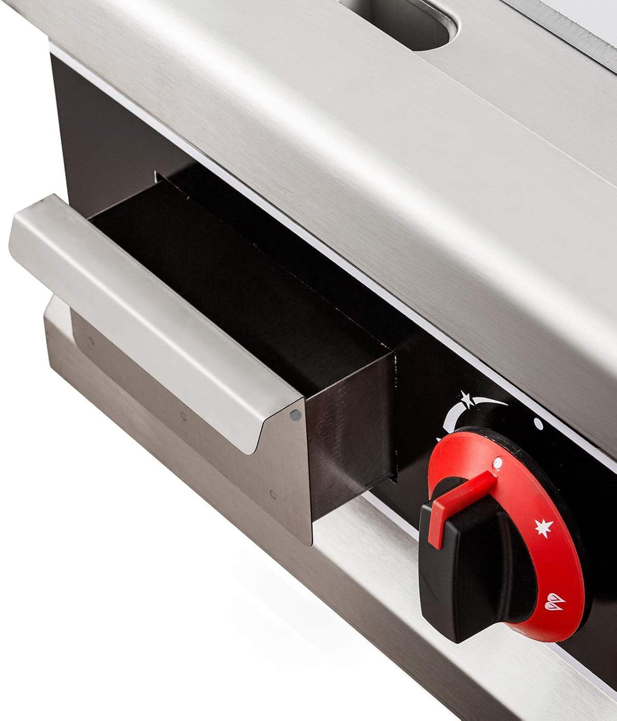 24-Inch Commercial Gas Griddle, 2-Burners Liquefied Propane Gas Flat Top Stainless Steel Countertop Manual Griddle C489