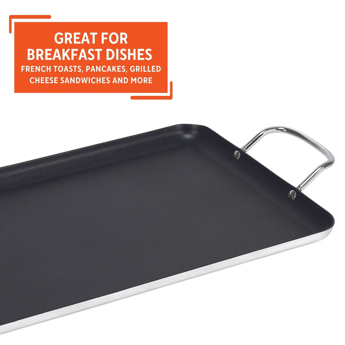 Black 20 x 12 Nonstick Double Burner Griddle D630