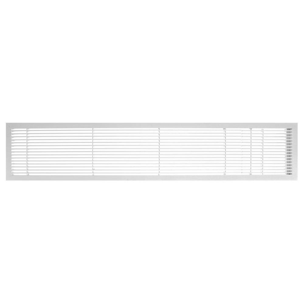 White-Matte Solid Aluminum Fixed Bar Supply/Return Air Vent Grille G3046
