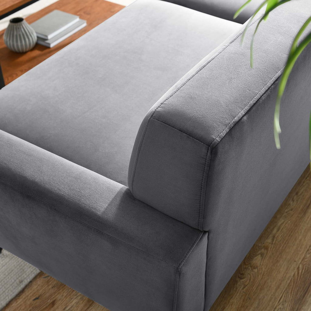 Grey Velvet Sofa Q55605