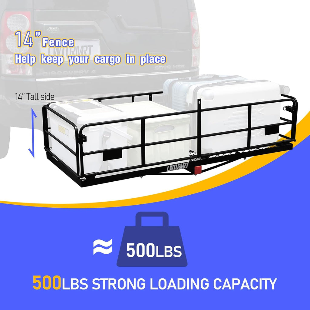 Folding Vehicle Cargo Basket 60" x 24" x 14" for 2" Receiver Y1581