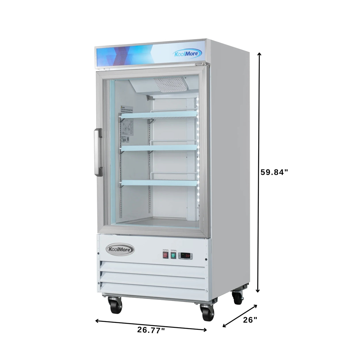 26 in. 1-Door Commercial Display Merchandiser Freezer 9 cu. ft. White W5415