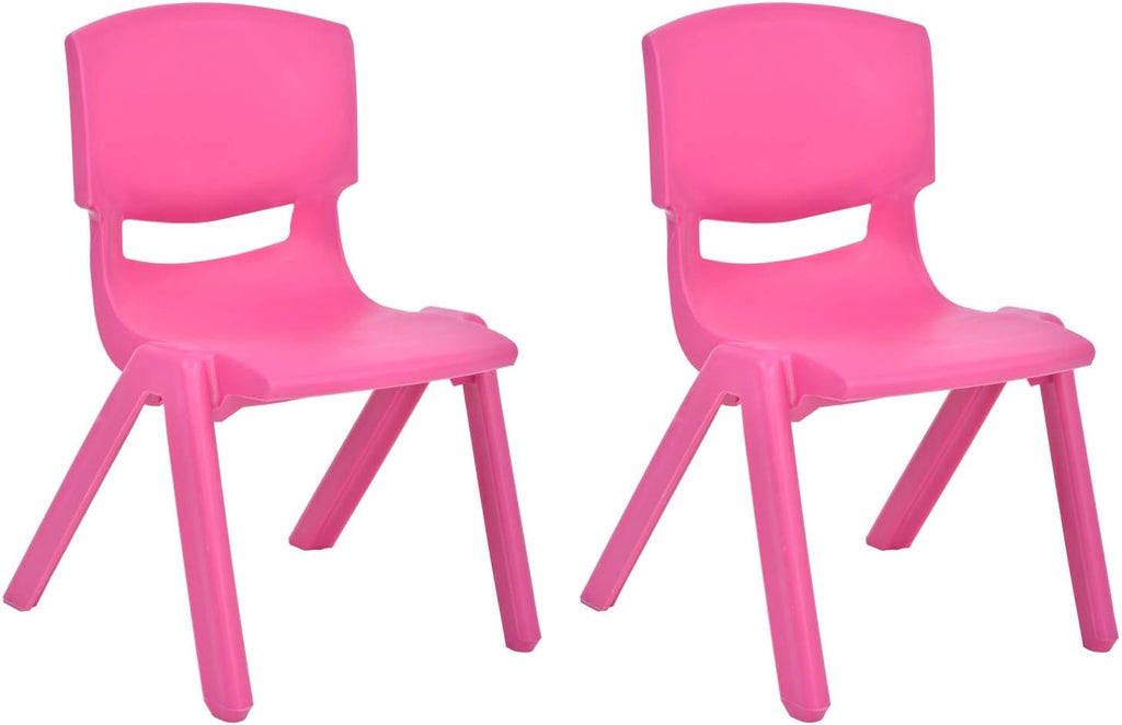 Yellow Stackable Plastic Kids Learning Chairs, 2-Pack D790