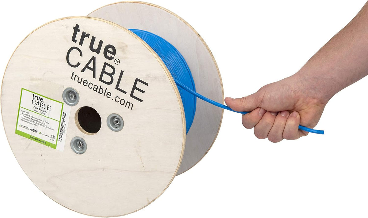 500ft Blue 23AWG 4 Pair Solid Bare Copper Bulk Ethernet Cable X319