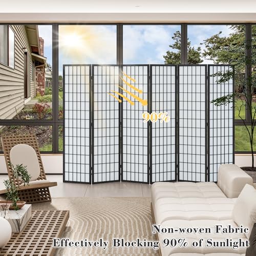 4 Panel Black Folding Room Divider C371197
