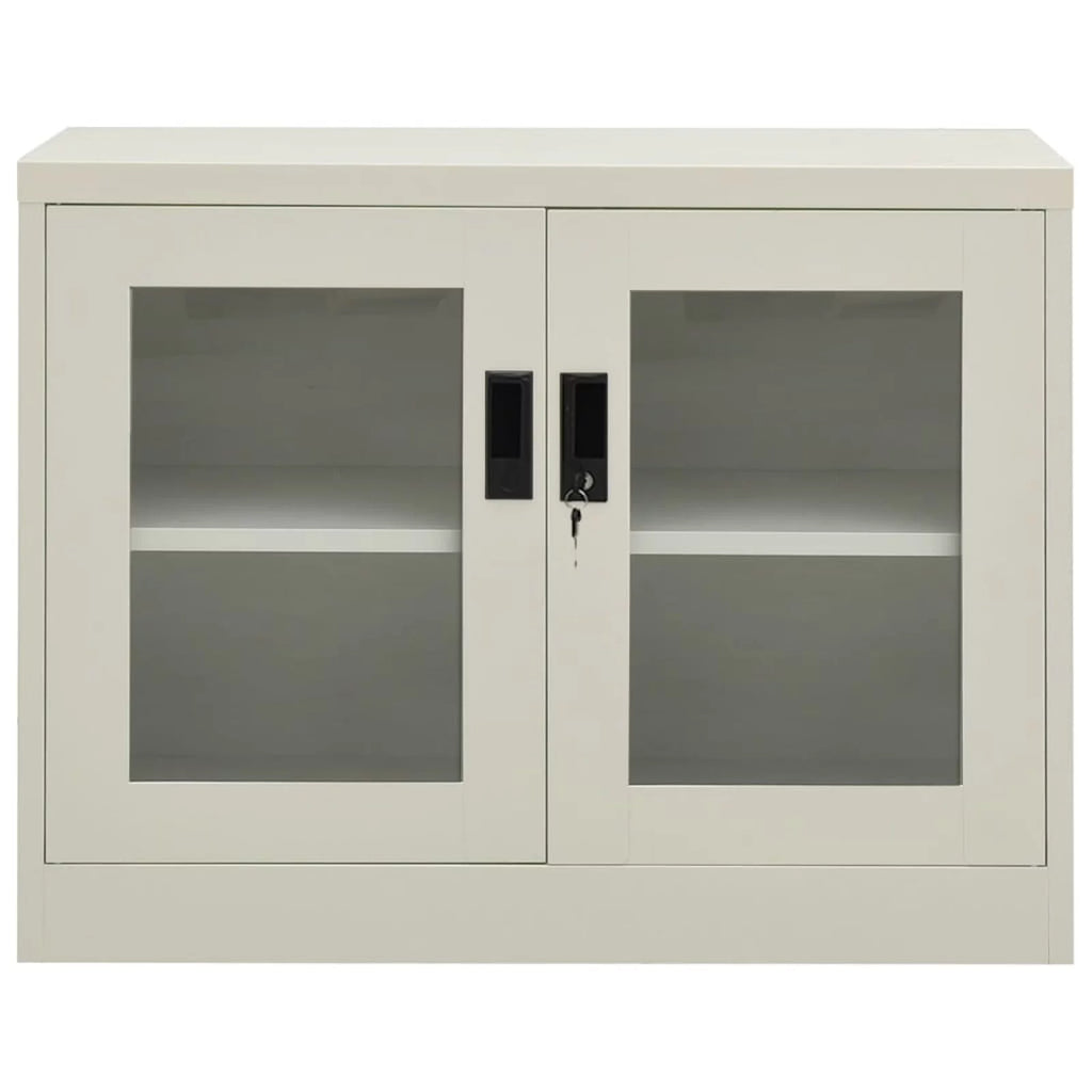 Light Gray 2 Glass Door Steel Filing Cabinet A83165
