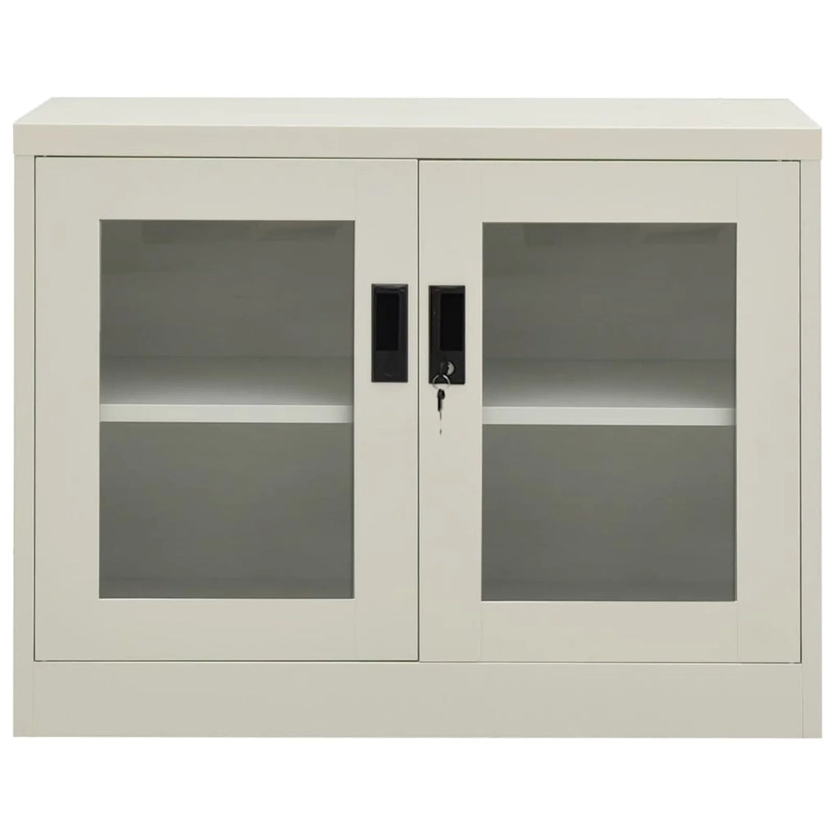 Light Gray 2 Glass Door Steel Filing Cabinet A83165