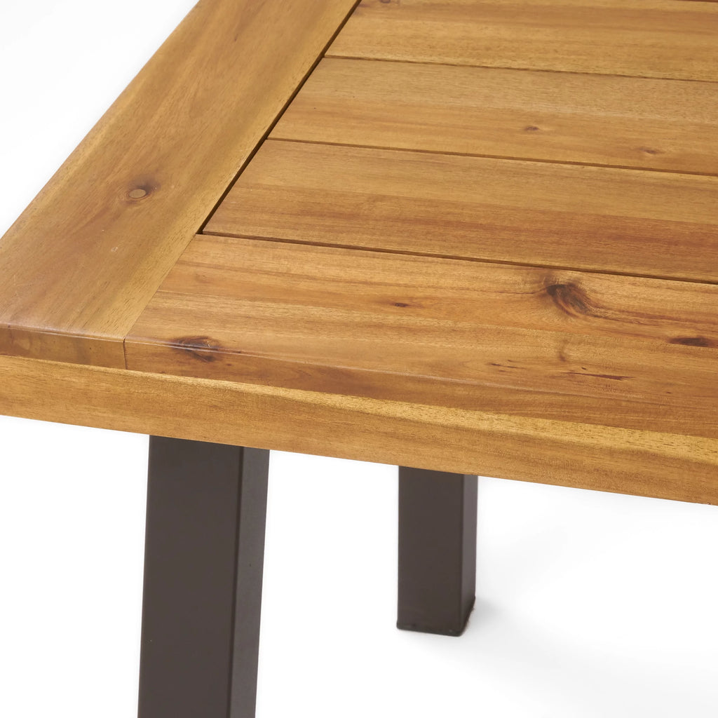 Acacia Wood and Metal 7 Piece Dining Set C60003