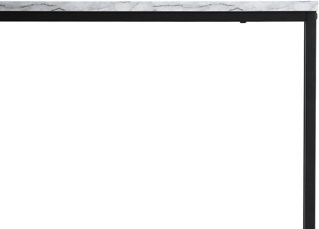 Black Faux Marble Console Table with Metal Frame D58943