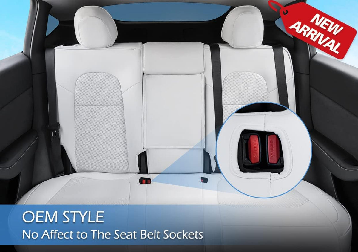 Red White Black and White Full Set Car Leather Seat Covers S158829