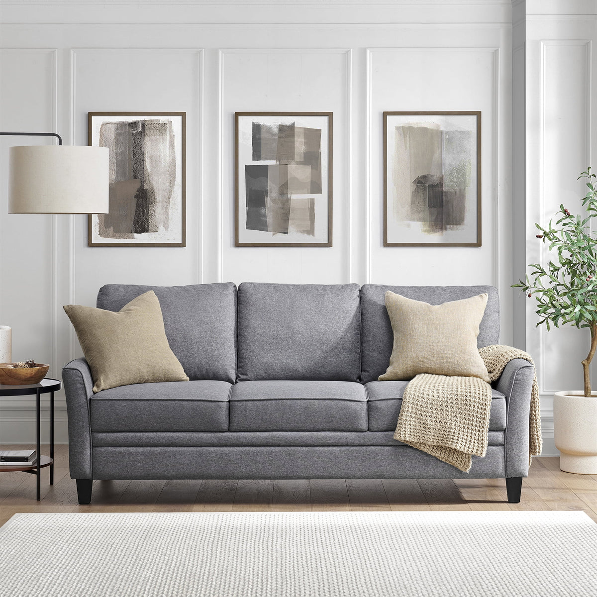 Black 3 Seat Sofa Q77847