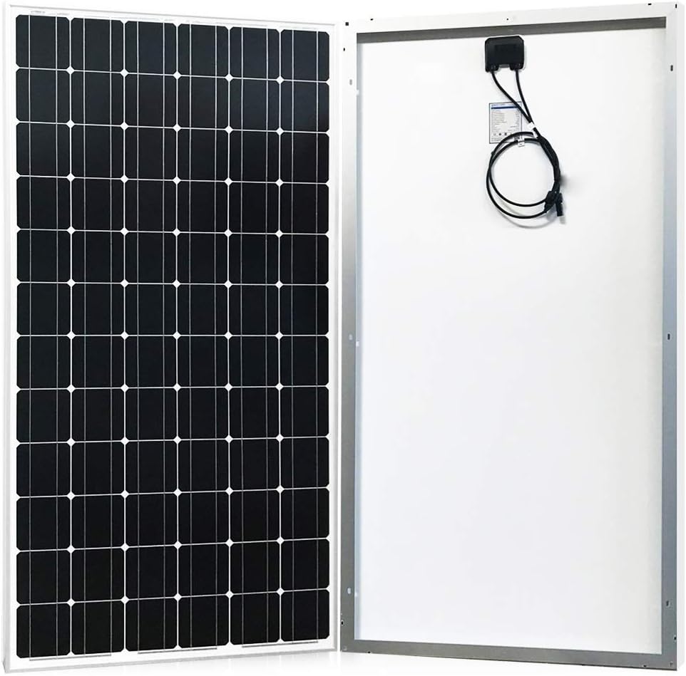 2pcs 100W Monocrystalline Solar Panel Module, Black D93956