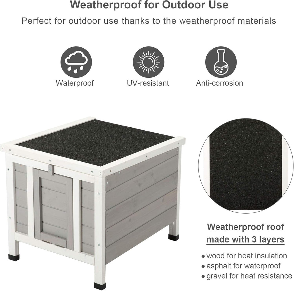 White Weatherproof Wooden Bunny Hutch Pet Cage V629099