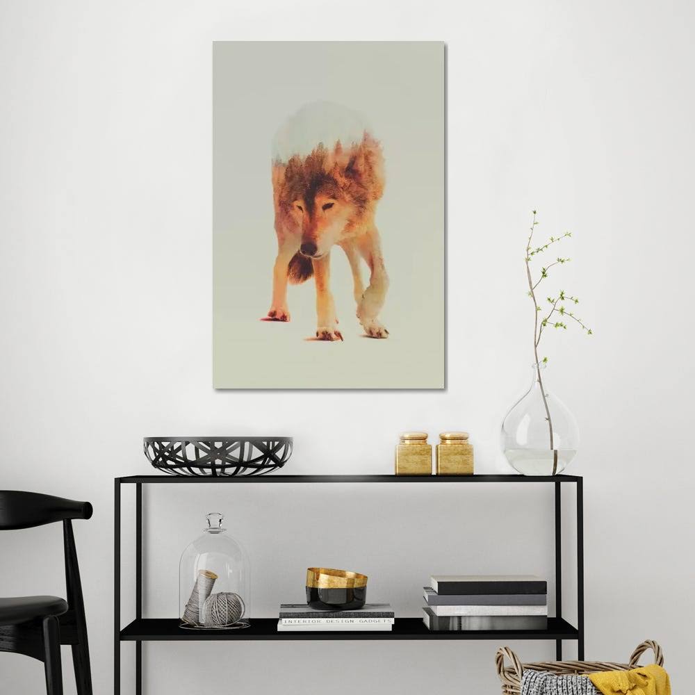 Canvas Wall Decor Prints - Wolf in The Woods V6748