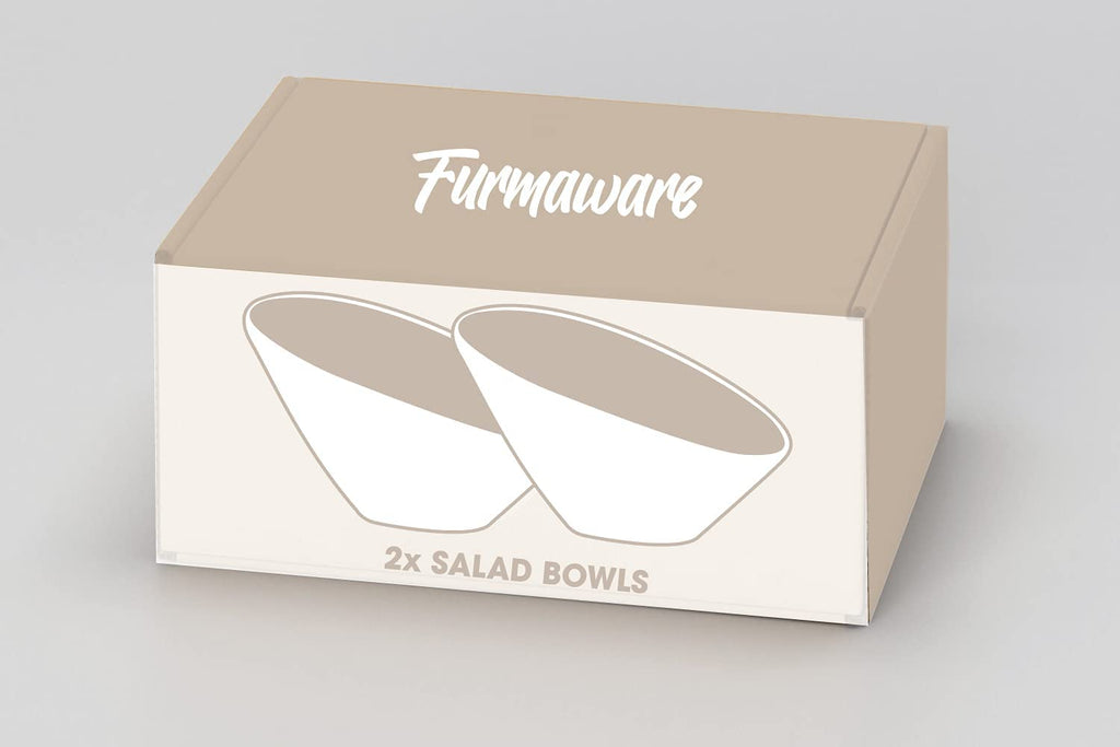 Set of 2 White Porcelain Angled Serving Bowls V39266
