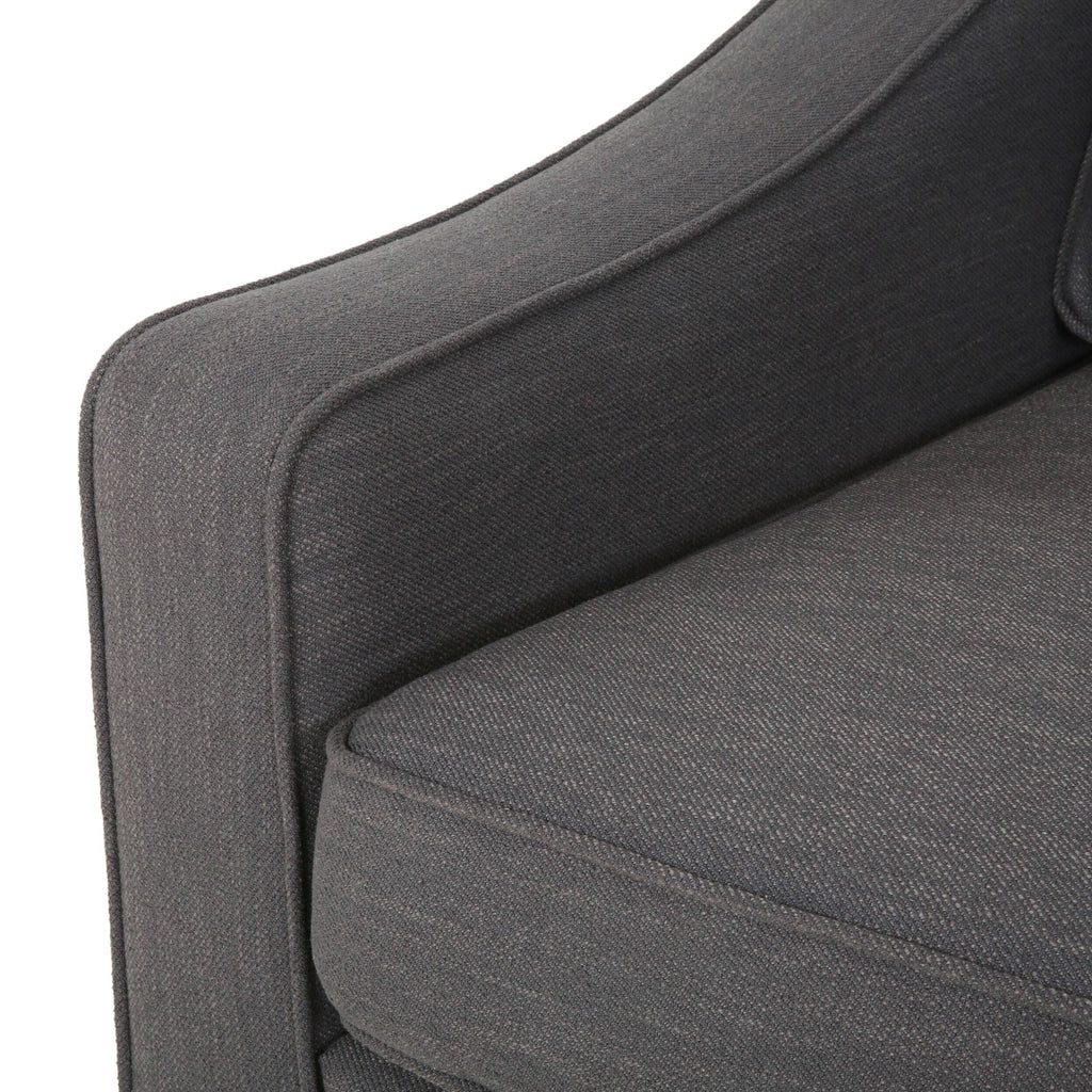 Dark Granite Silver Gray Polyester 3 Seater Sofa G847