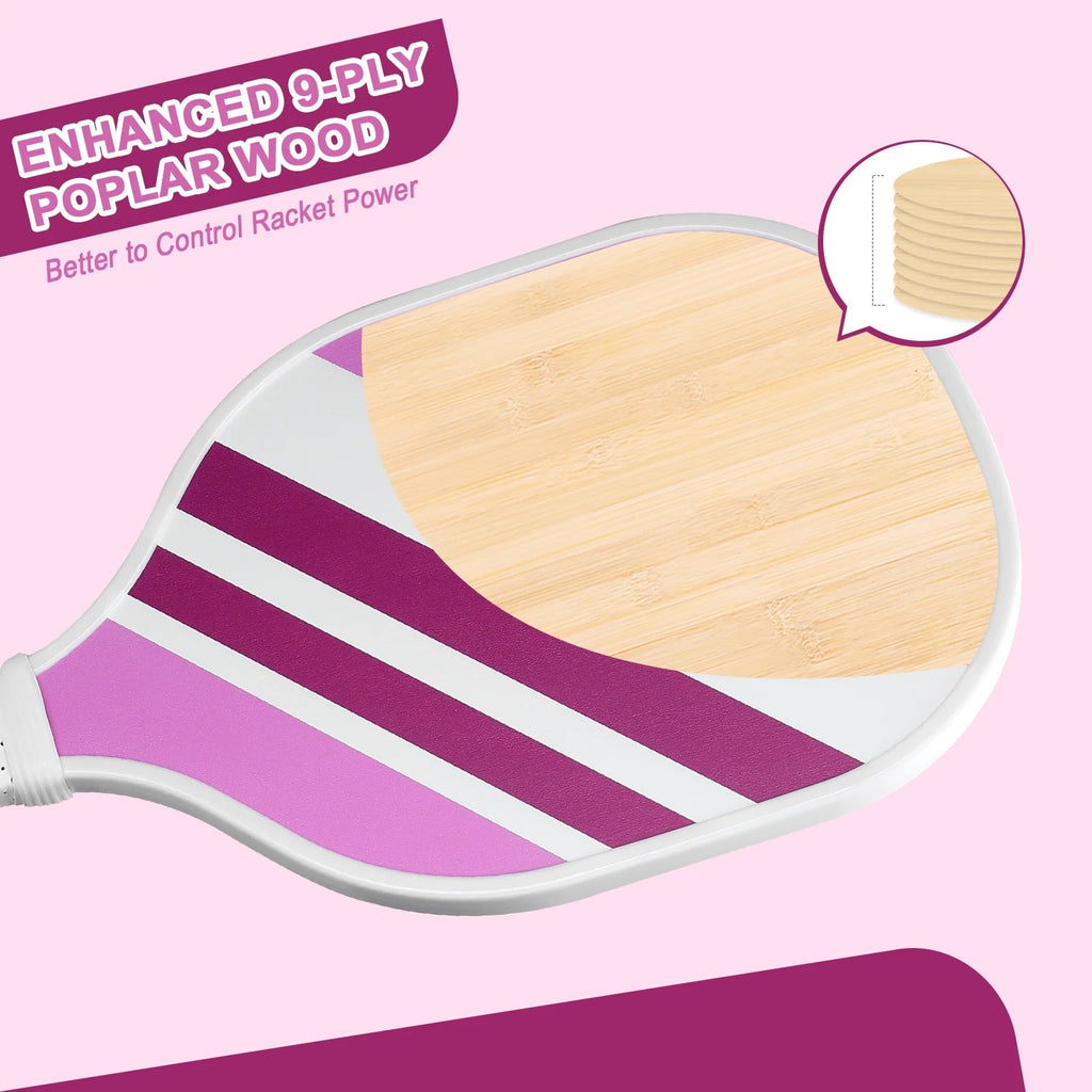 USAPA Approved Pickleball Set of 4 with 4 Balls Pink X297714