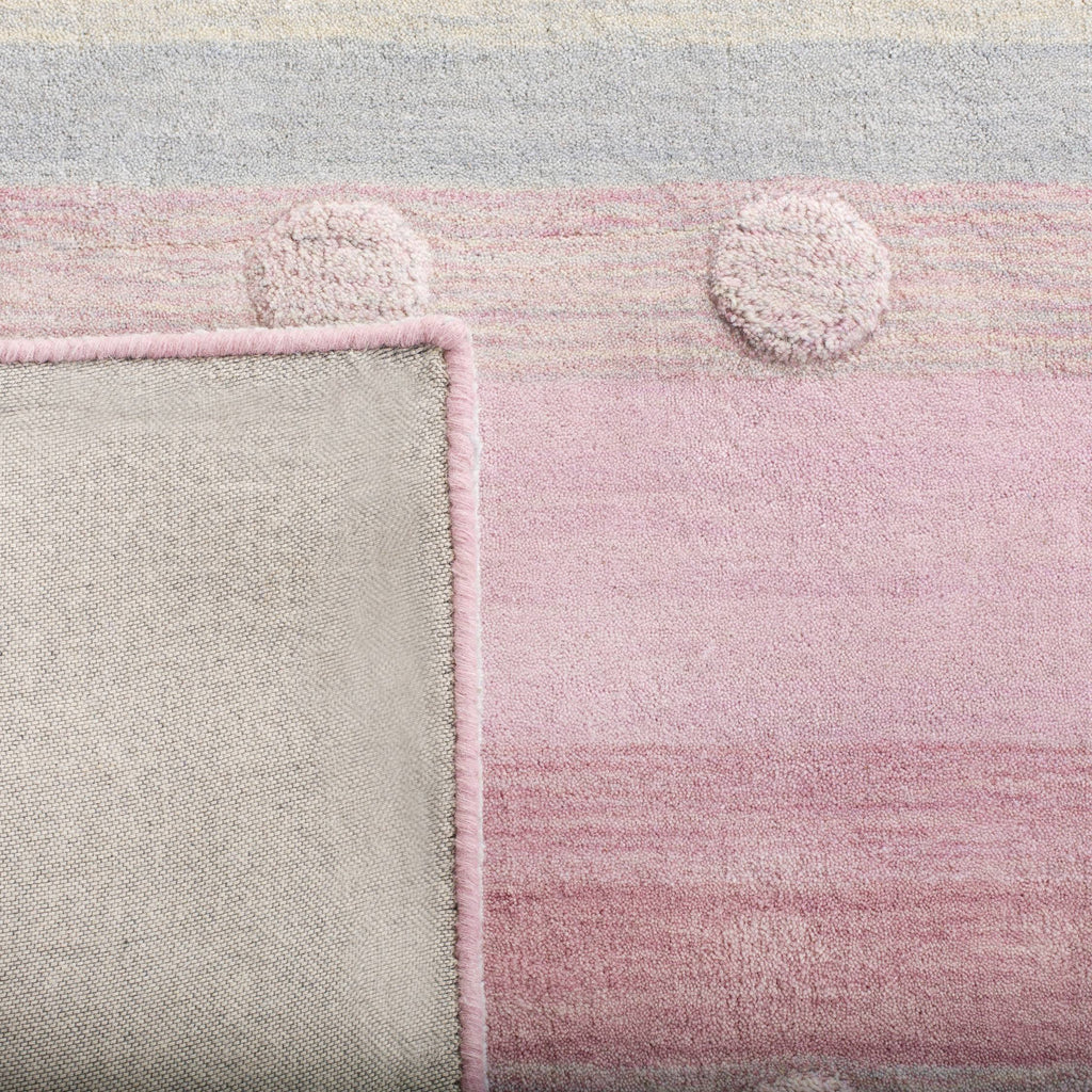 Light Blue / Pink Square Kids Rug G420