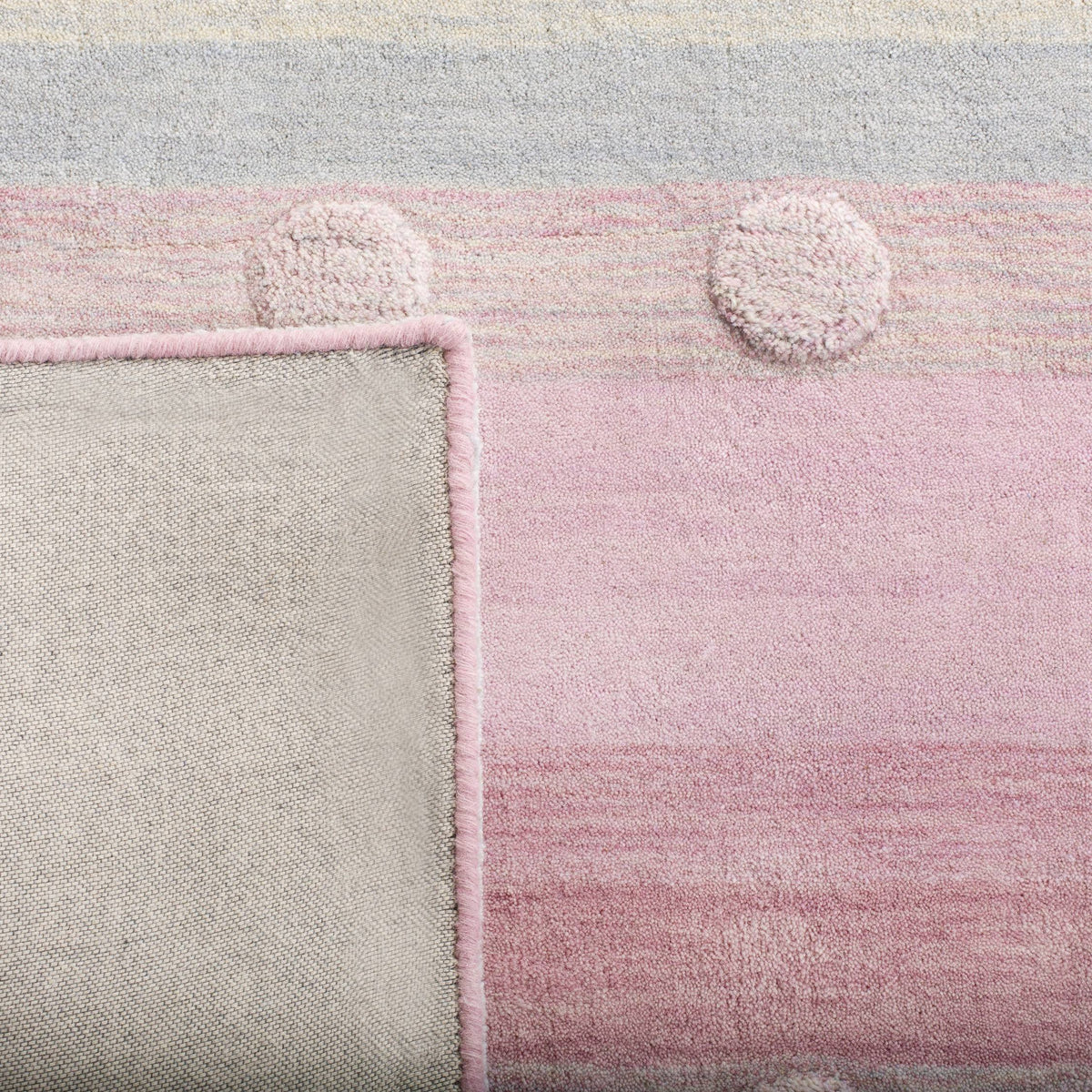 Light Blue / Pink Square Kids Rug G420