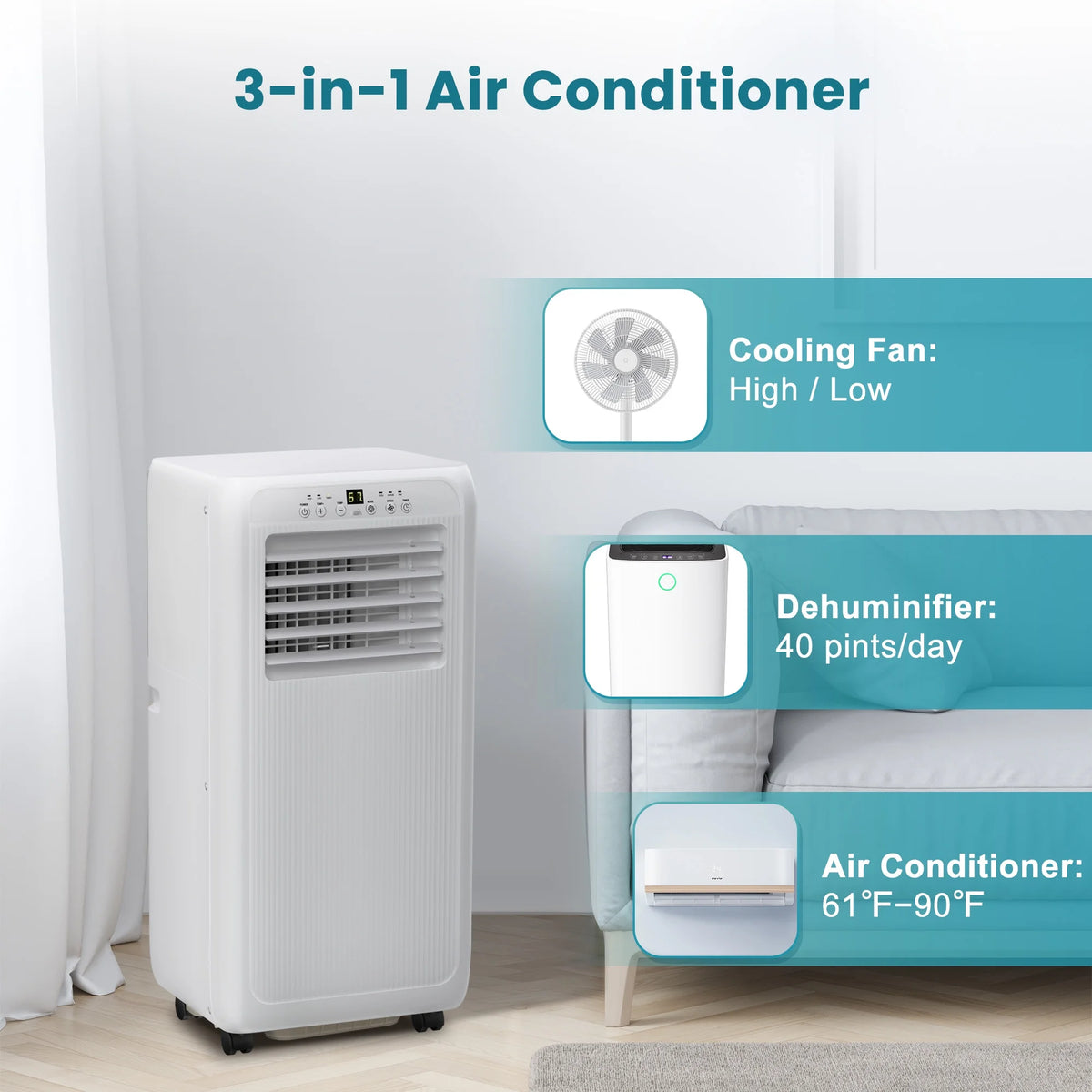 Portable Air Conditioner 3-in-1 with Remote L609