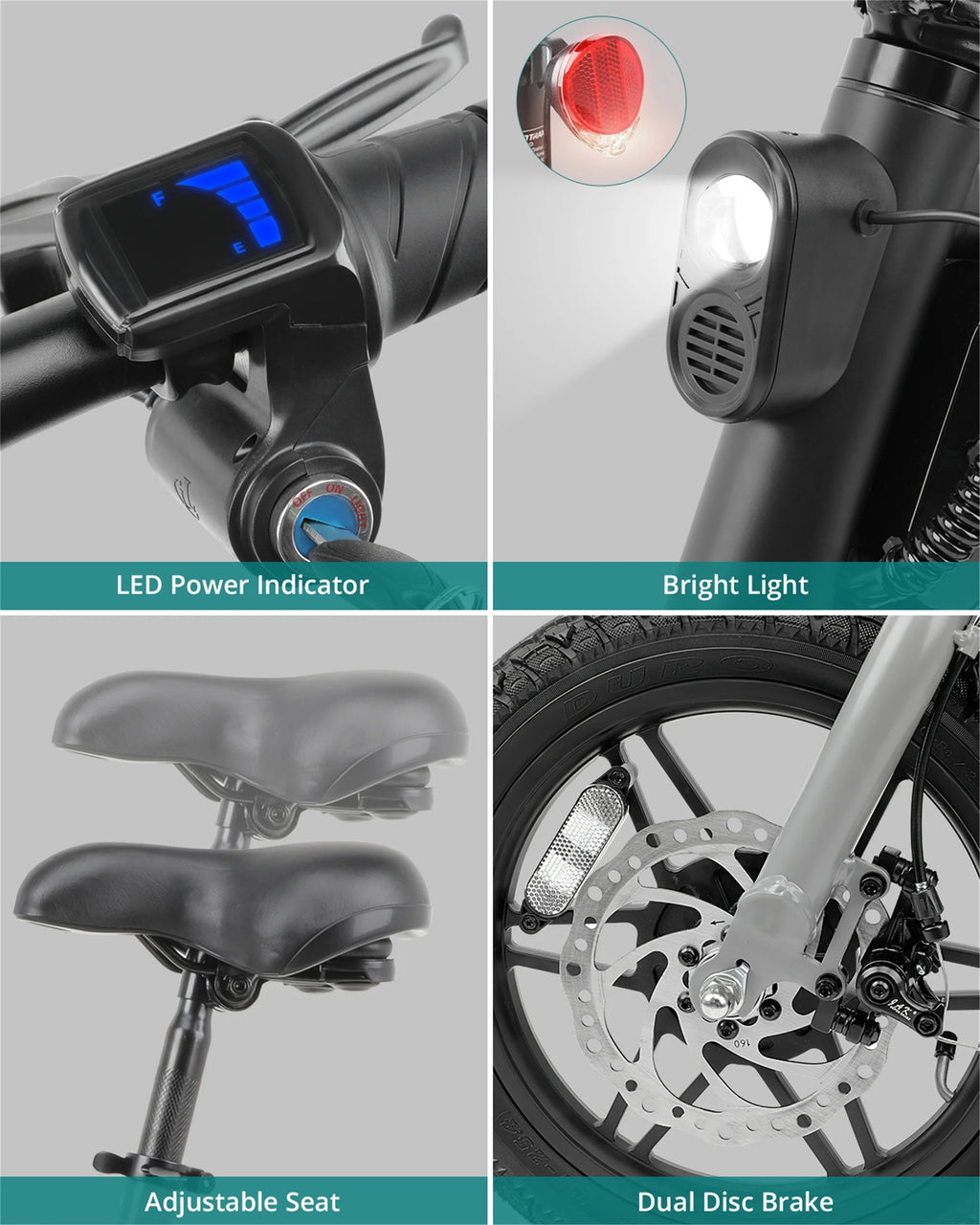 14 Folding Electric Bike 250W 15.5Mph Q593