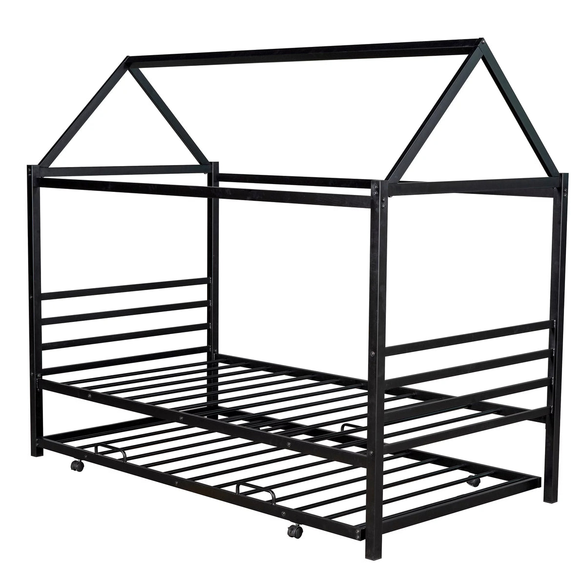 Twin Metal Platform Bed with Trundle C534003