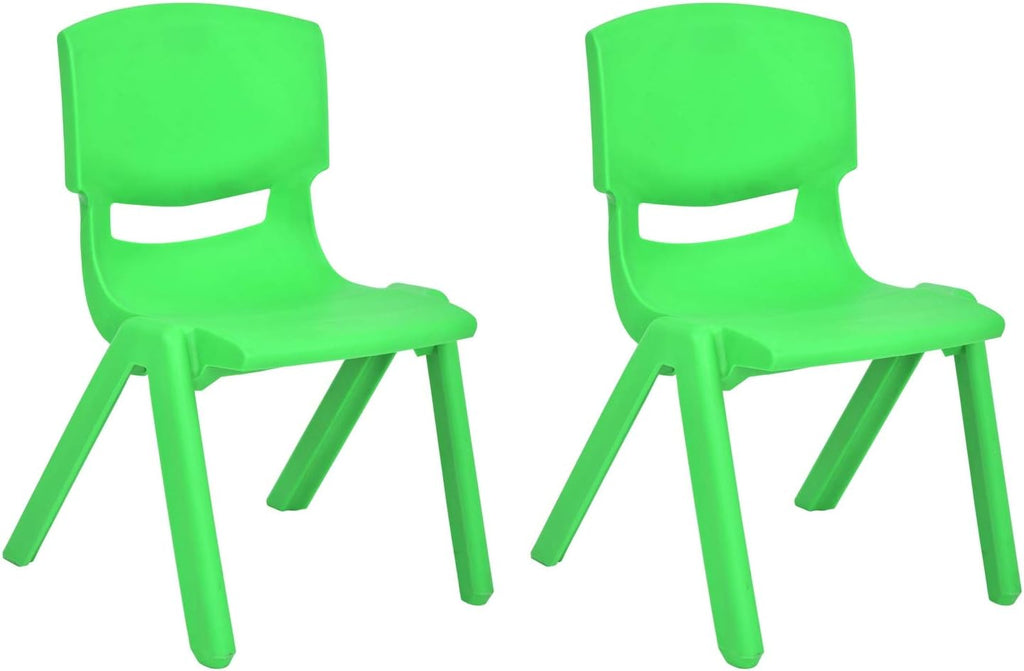 Yellow Stackable Plastic Kids Learning Chairs, 2-Pack D790
