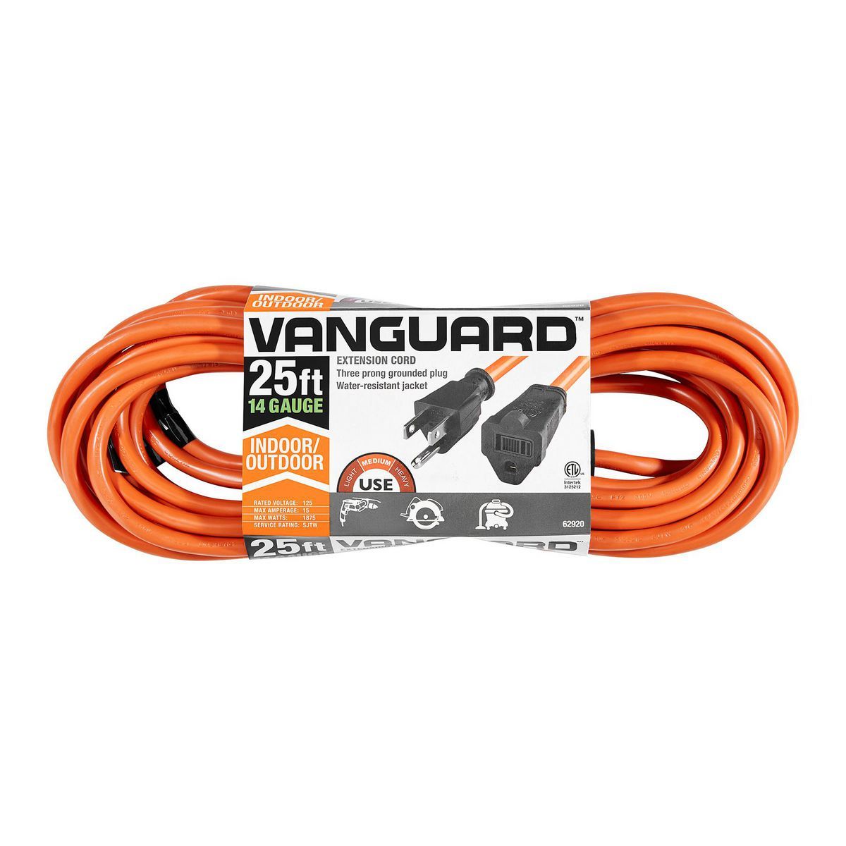 25 ft. 14/3 Indoor/Outdoor Extension Cord, Orange W446